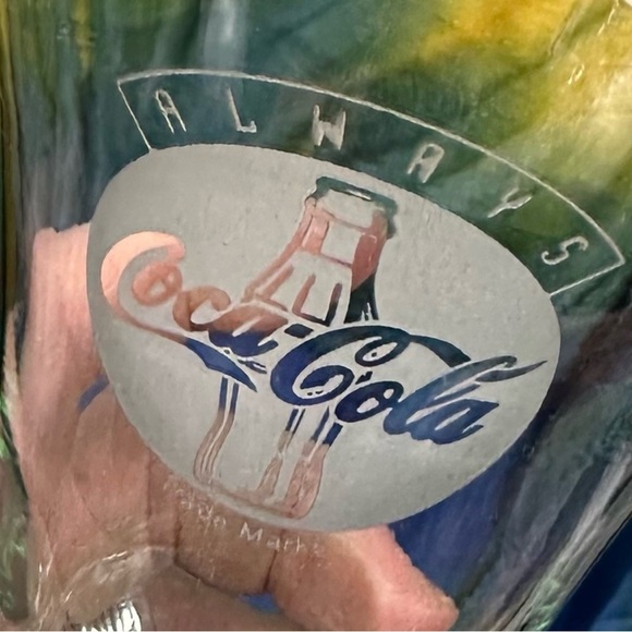 Coca-Cola Clear Bell Drinking Glasses Retro Glass Coke Tumblers Set of 4 - Picture 6 of 11